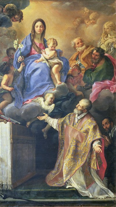 聖フィリップ・ネリに現れる聖母マリア 作： Carlo Maratta or Maratti